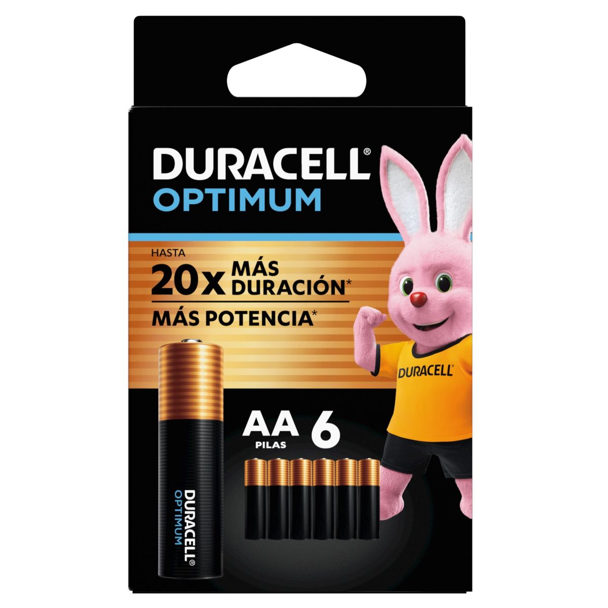 DURACELL - Pila Duracell Optimum AA 6 pilas doble A más POTENCIA