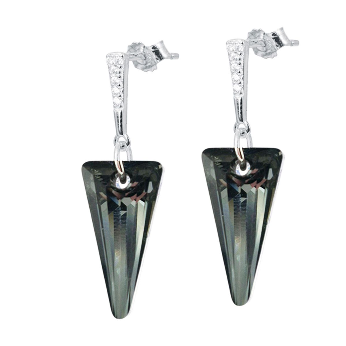JOYAS MONTERO - Aros Sevilla Plata 925 creado con cristales de Swarovski® Silver Night