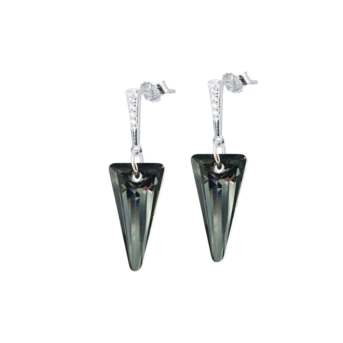 JOYAS MONTERO - Aros Sevilla Plata 925 creado con cristales de Swarovski® Silver Night
