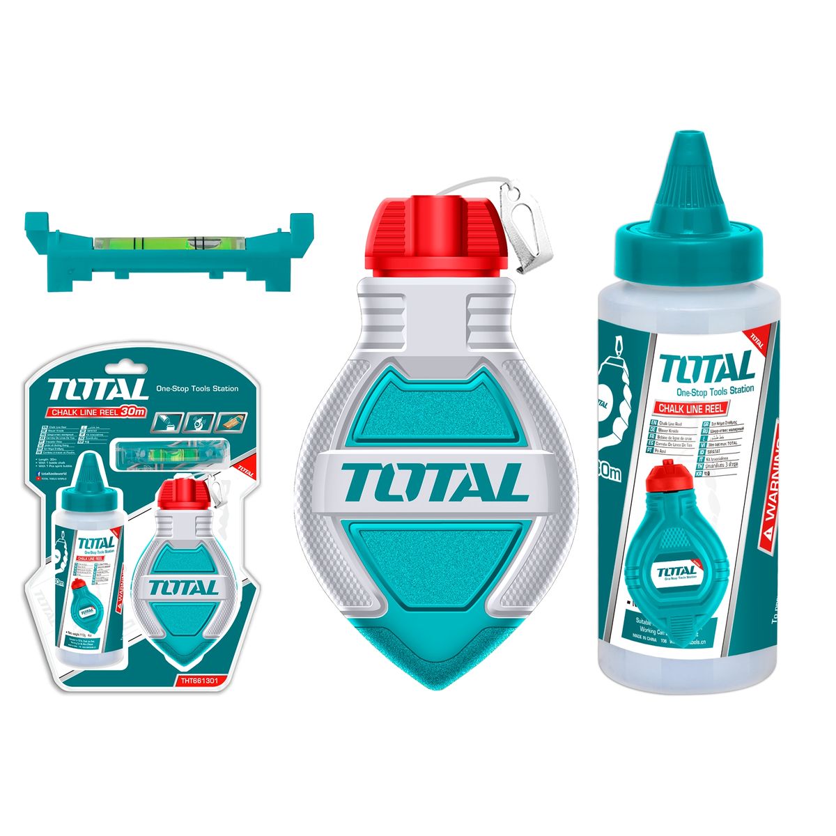 TOTAL TOOLS - Tizador y Tiza con Nivell 30mt Total