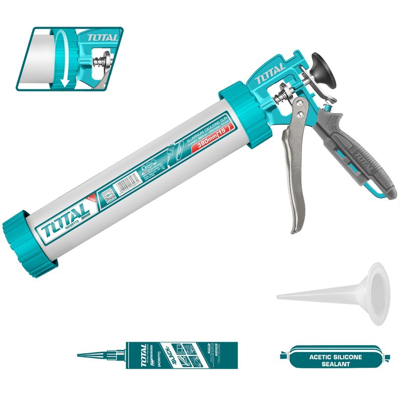 TOTAL TOOLS - Aplicador para Silicona 15" Aluminio Total