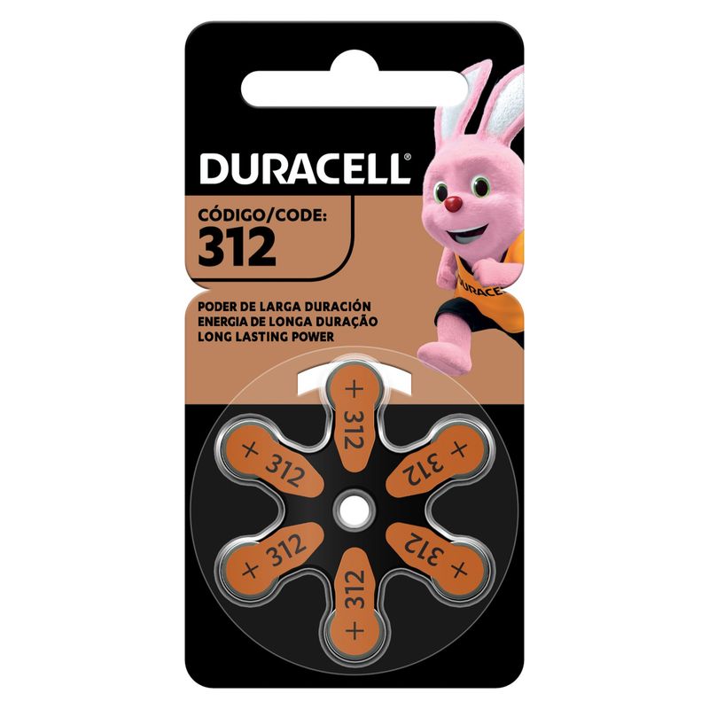 DURACELL - Pila Duracell para audífonos tamaño 312 6 pilas auditivas