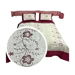GENERICO - CUBRECAMA QUILT DE VERANO PLAZA Y MEDIA BORDADO