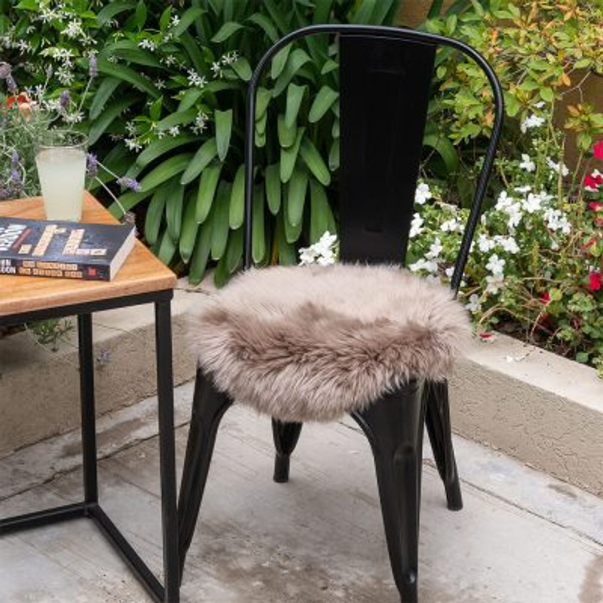 GENERICO - Cojín para Sillas de Piel de Oveja Punta Natural - Beige Oscuro