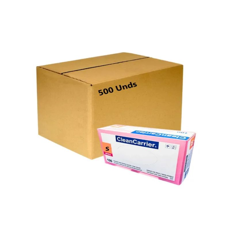 CLEANCARRIER - Guante Nitrilo CLEANCARRIER Rosado Talla S Pack X 500 Unidades