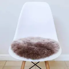 GENERICO - Cojín para Sillas de Piel de Oveja Punta Natural - Beige Claro