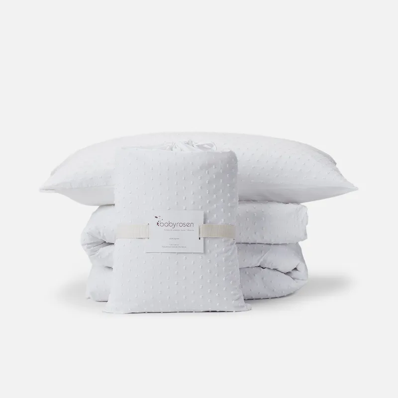 BABYROSEN - Funda de Plumón Cuna Algodón Plumeti Blanco