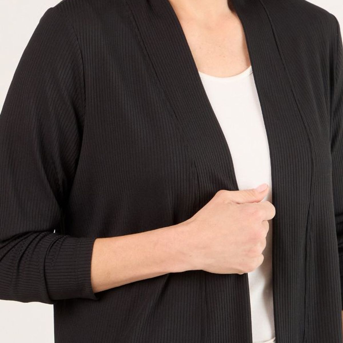 MA GRIFFE - Tapado Abierto Mujer Negro Magriffe