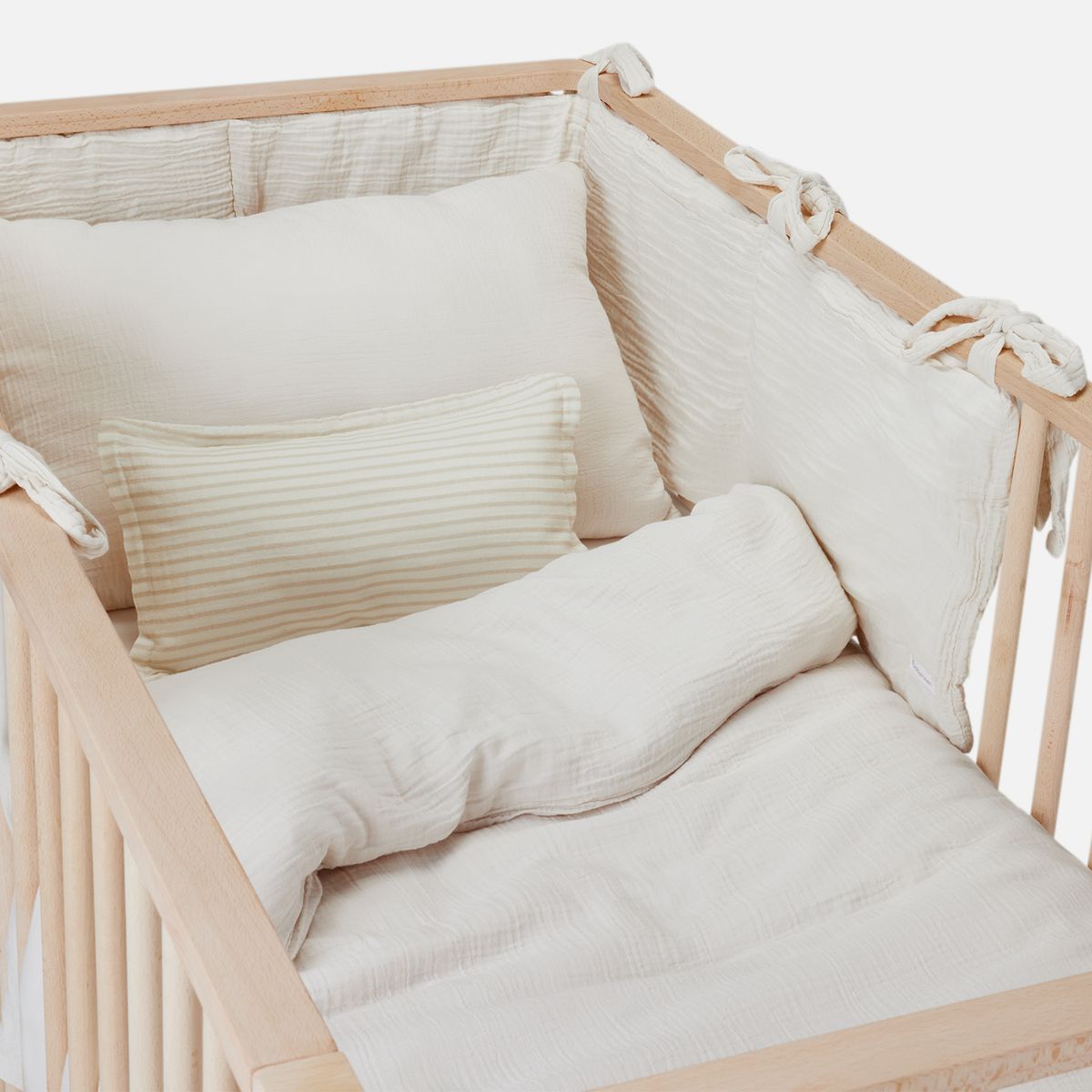 BABYROSEN - Protector De Cuna Muselina Crudo