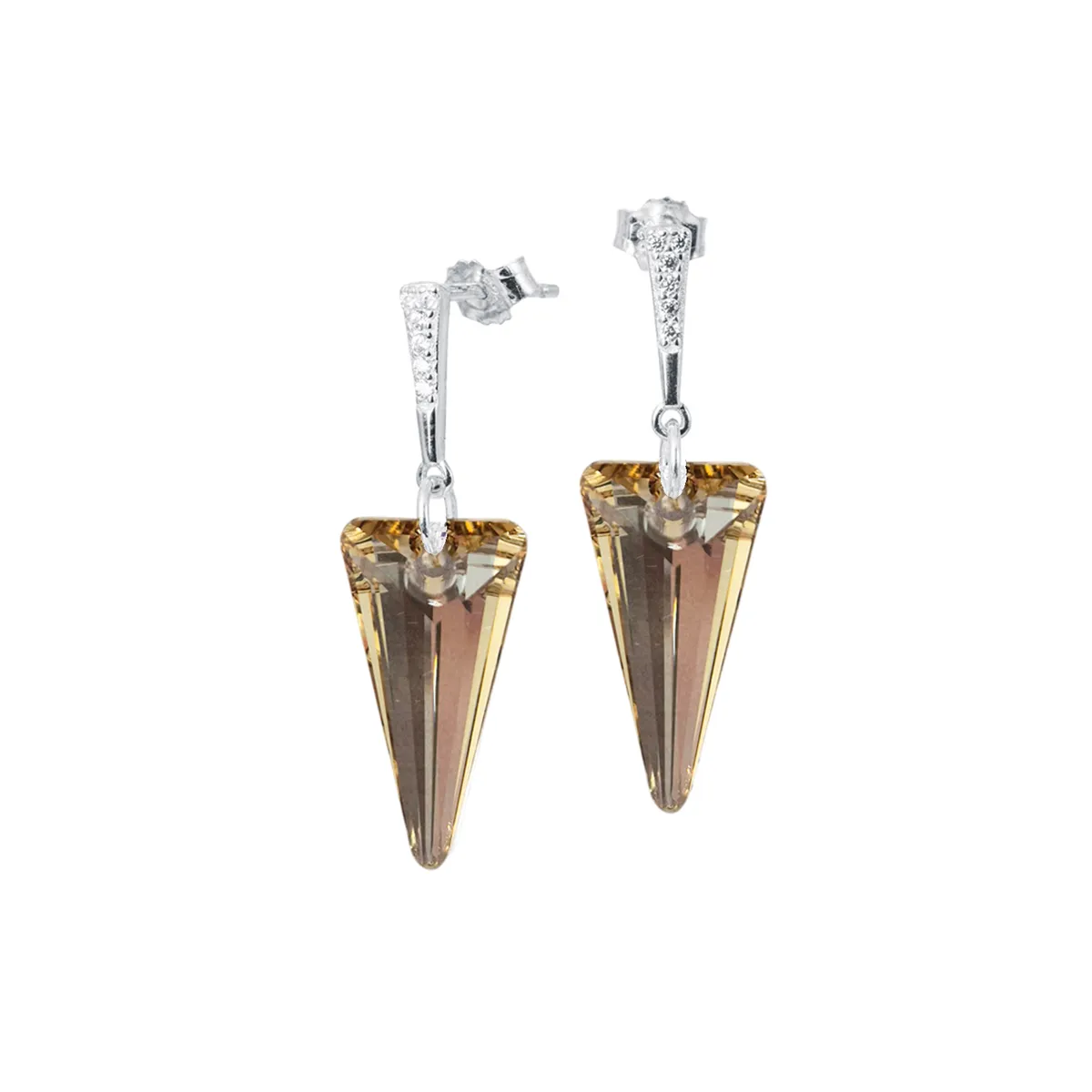 JOYAS MONTERO - Aros Sevilla Plata 925 creado con cristales de Swarovski® Golden Shadow