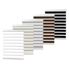 HOMEBRANDT - Cortina Roller Negra Duo Zebra Día Y Noche 120 X 200 Cm