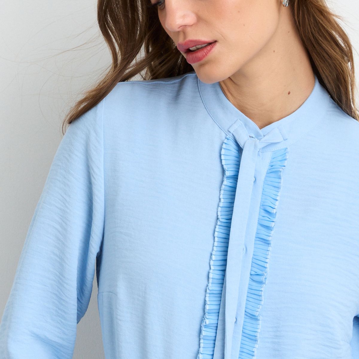 IO - Blusa Manga Larga Celeste Mujer Io