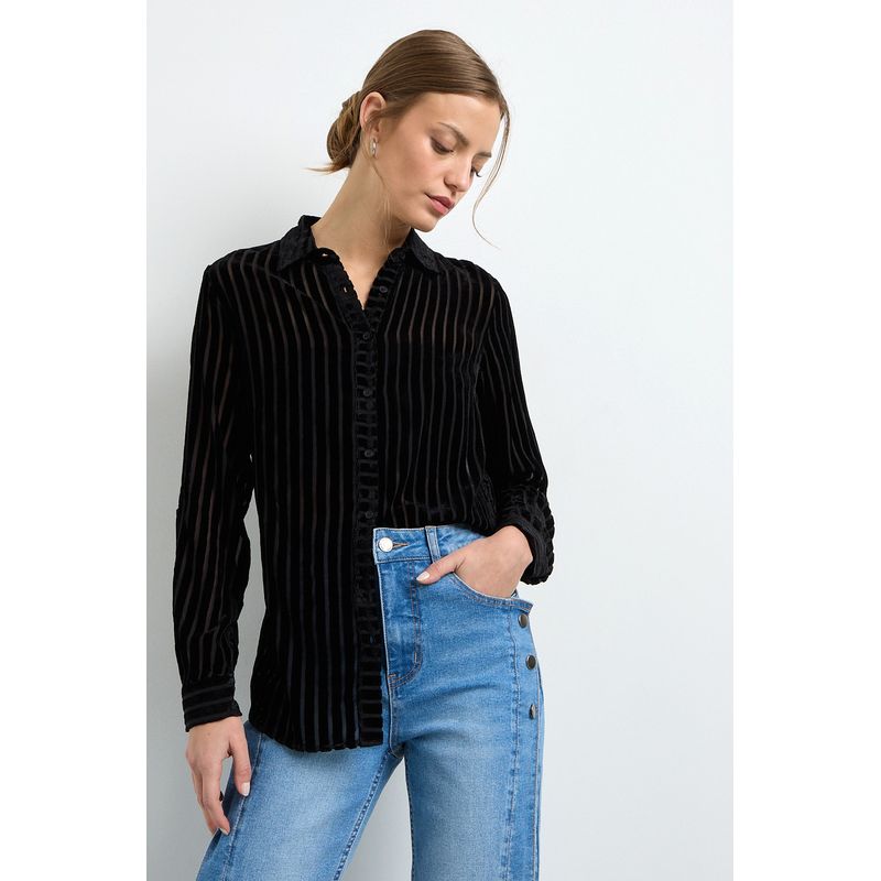 IO - Blusa Manga Larga Negro Mujer Io