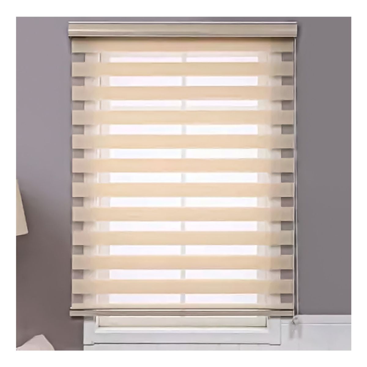 HOMEBRANDT - Cortina Roller Beige Duo Zebra Día Y Noche 120 X 240 Cm