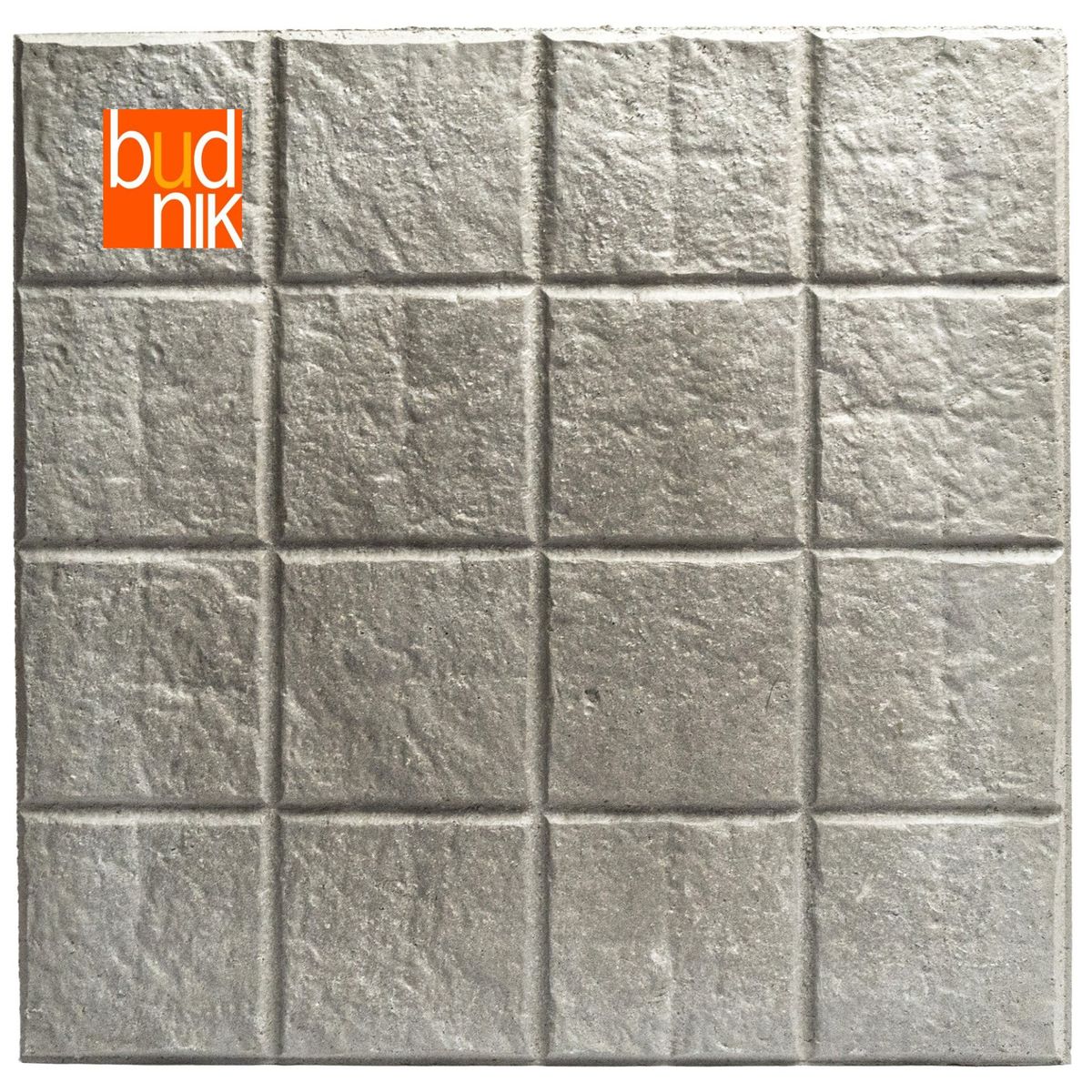 BUDNIK - Baldosa Alta Resistencia Adoquin16 panes gris 40x40 x3.8 cm