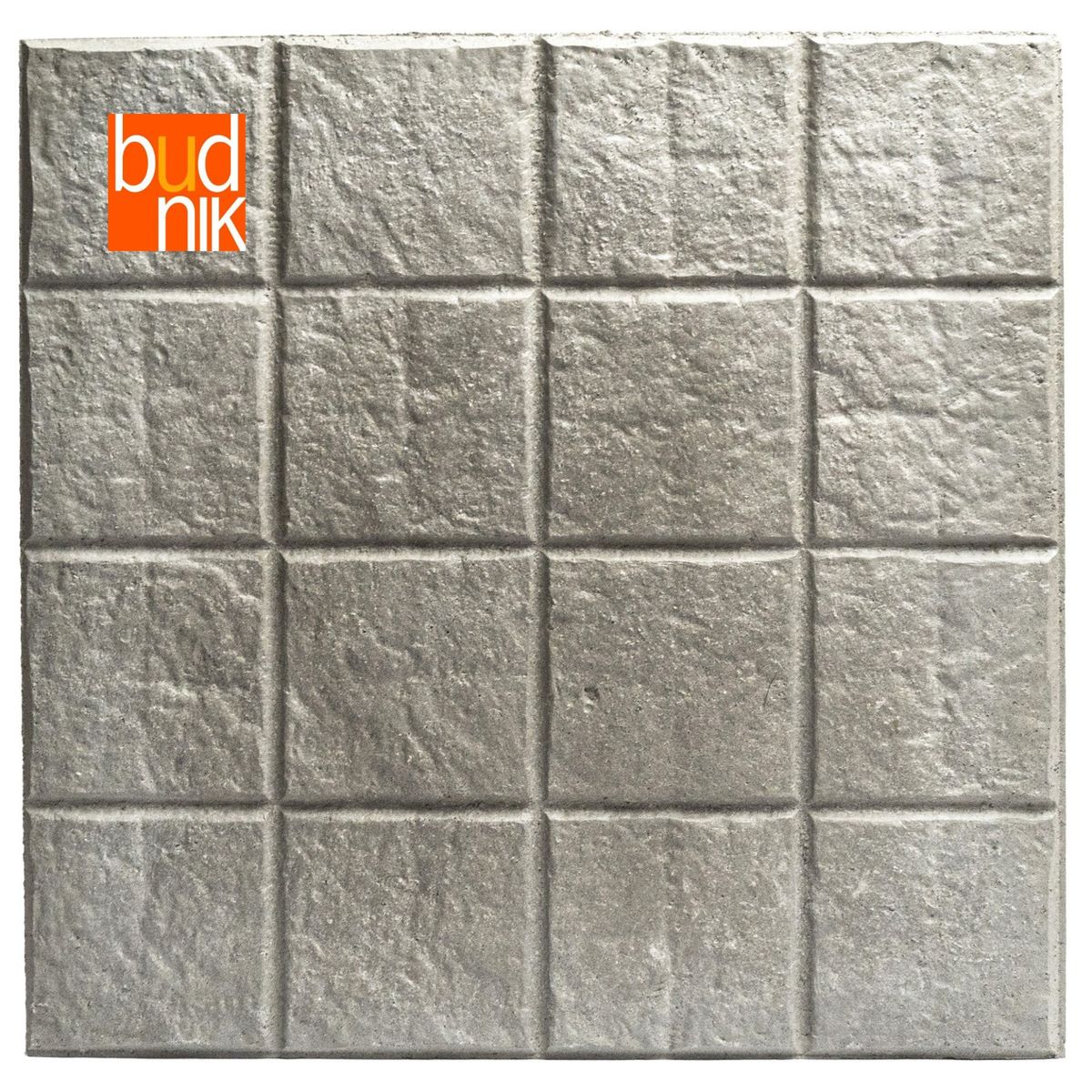 BUDNIK - Baldosa Alta Resistencia Adoquin16 panes gris 40x40 x3.8 cm