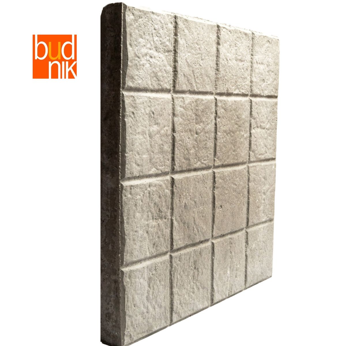 BUDNIK - Baldosa Alta Resistencia Adoquin16 panes gris 40x40 x3.8 cm