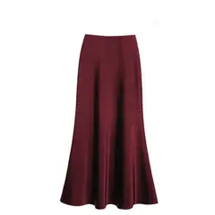 VELVET - Falda Satinada Zoe Burdeo Mujer