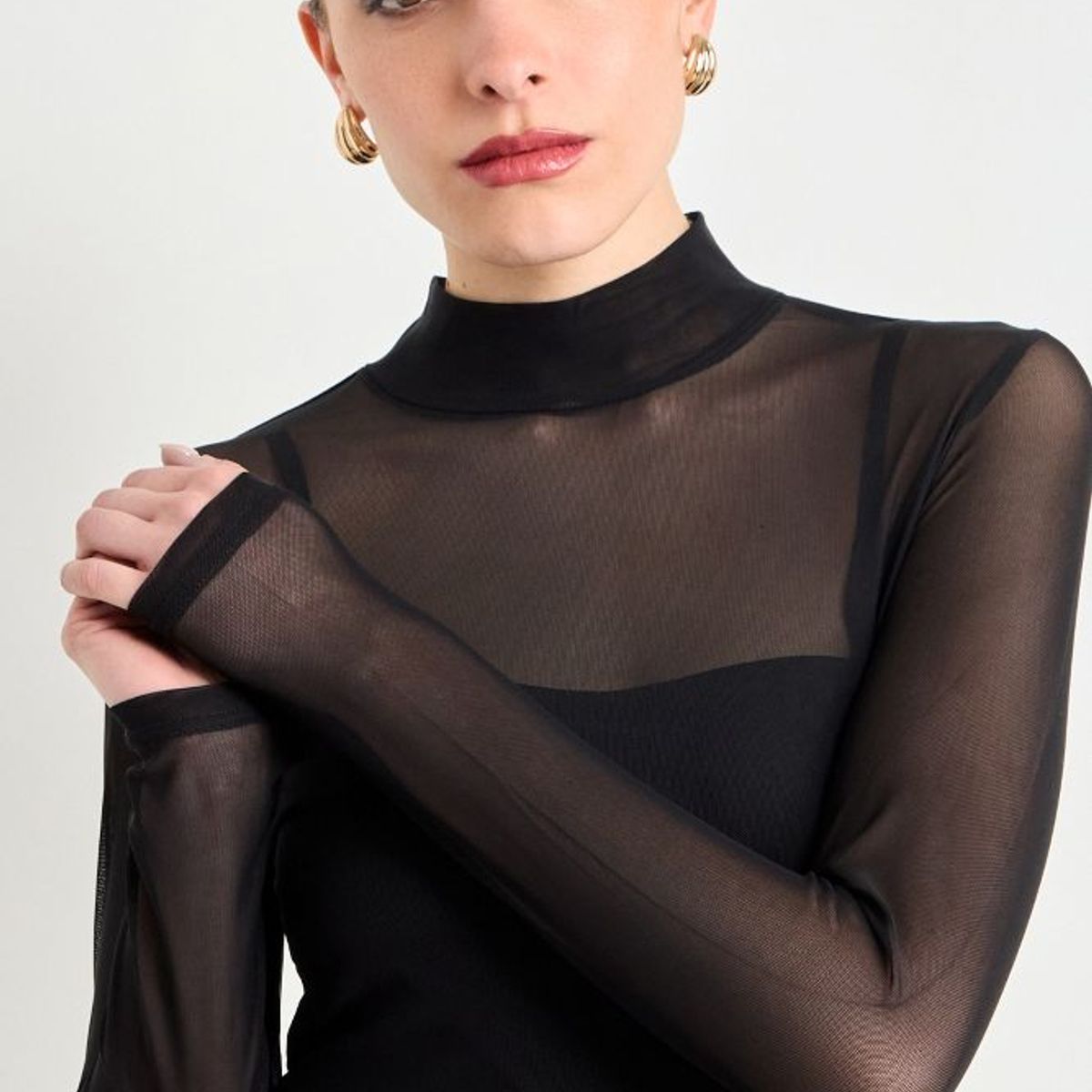 ASH - Polera Manga Larga Mujer Negro Ash