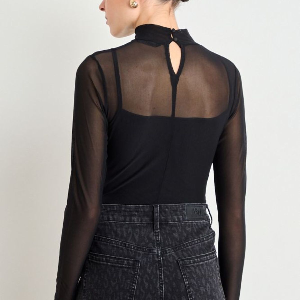 ASH - Polera Manga Larga Mujer Negro Ash