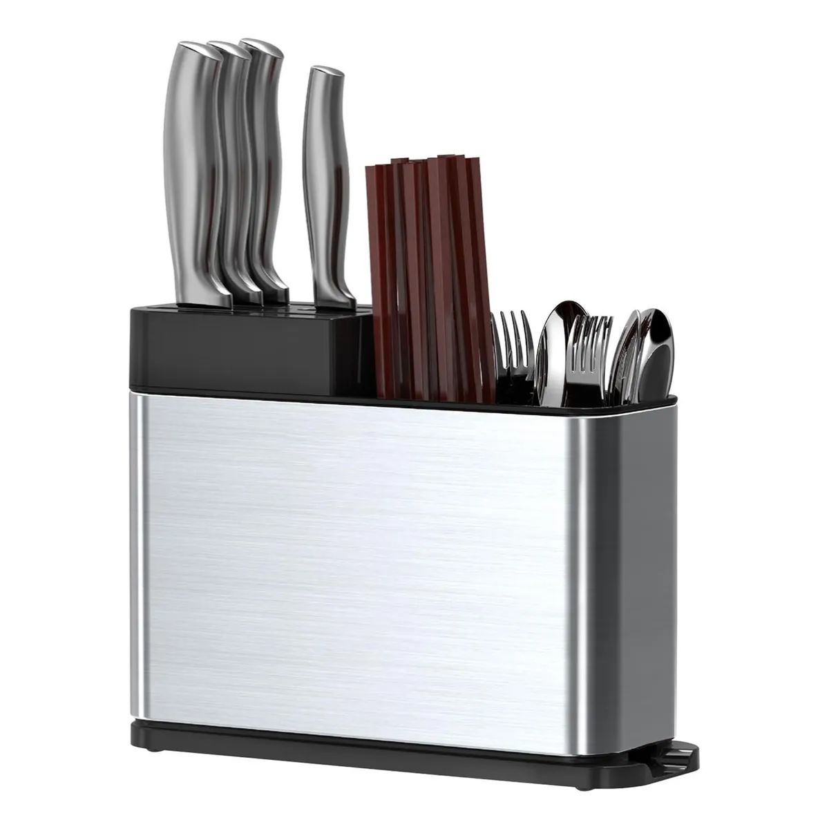 GENERICO - Organizador Escurridor Utensilios Cuchillos Acero Inoxidable