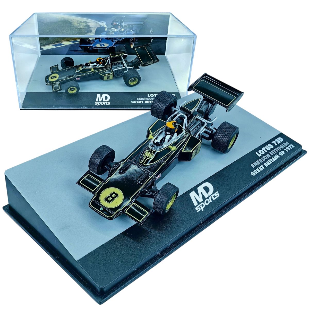 FORMULA 1 - Auto Formula 1 Lotus 72D 1972 #8 Emerson Fittipaldi Caja Acrilica IXO 1:43