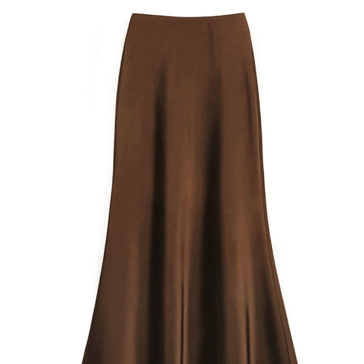 VELVET - Falda Satinada Zoe Marron Mujer