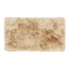 GENERICO - Alfombra Pelo Largo de Piel de Oveja 110 x 60 cm - Beige Claro