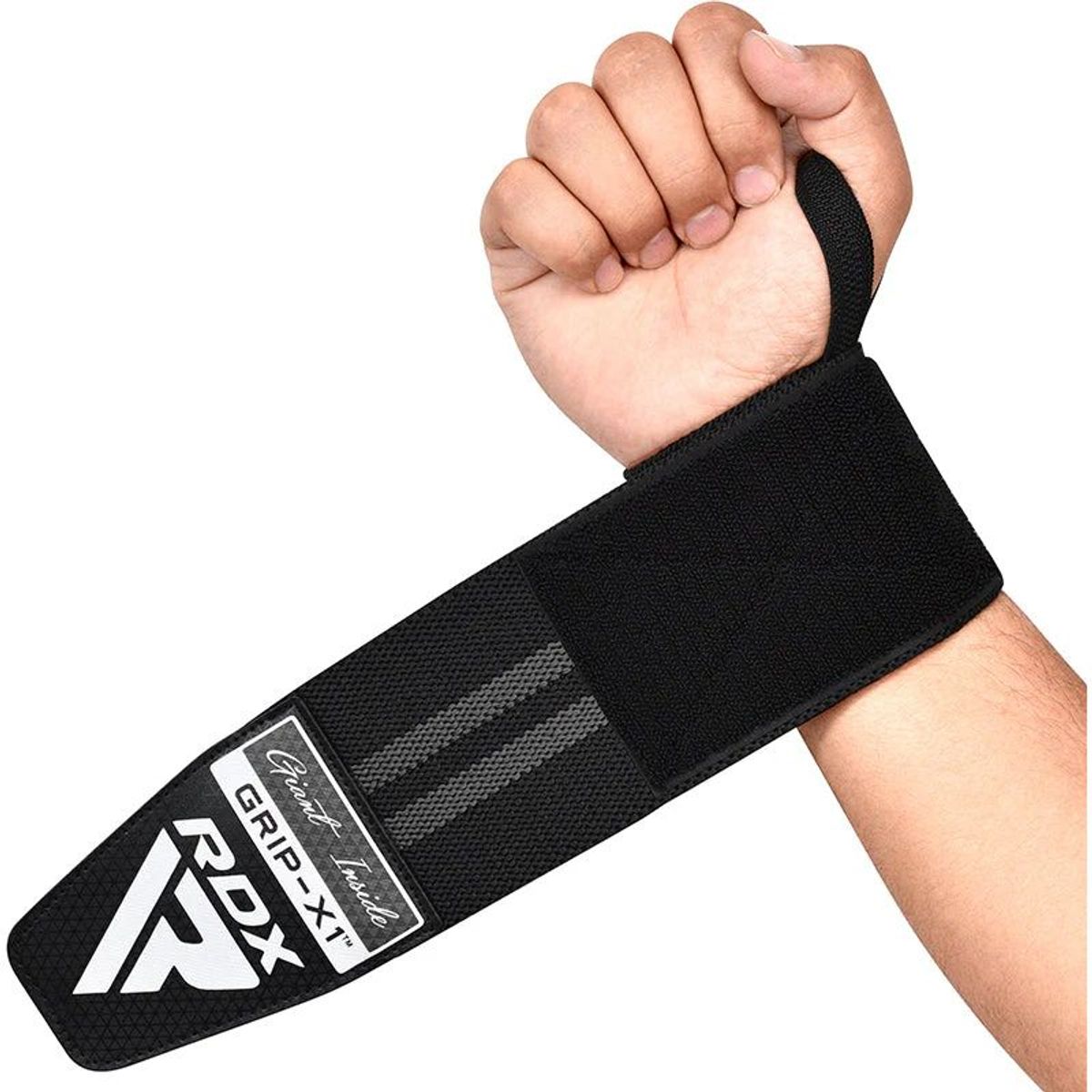 RDX - Muñequera Elasticada Para Powerlifting Rdx Pro Gris