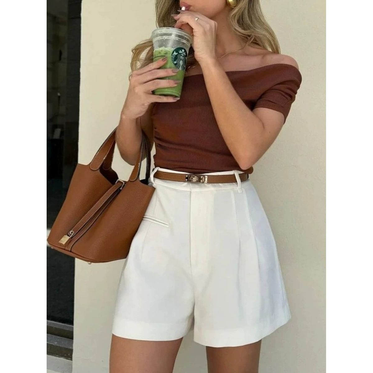 VELVET - Short Alba Cintura Alta Blanco Mujer