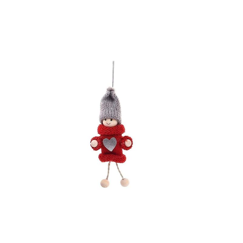 GENERICO - PACK DUO ADORNO NAVIDEÑO COLGANTE ROJO 10cm