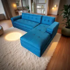 MUEBLES NEW - SECCIONAL MILAN DERECHO AZUL INDIGO.