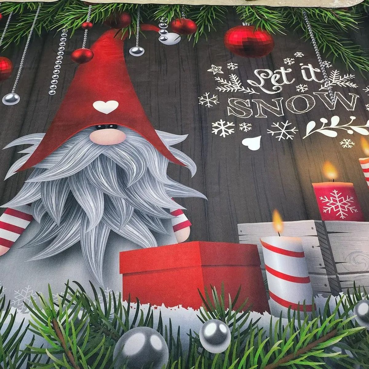 GENERICO - Alfombras Navideñas 3d hermoso Diseño velas santa claus 180x200cm