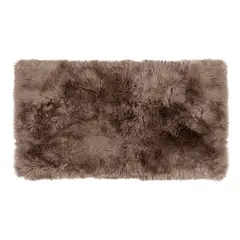 GENERICO - Alfombra Pelo Largo de Piel de Oveja 110 x 60 cm - Beige Oscuro