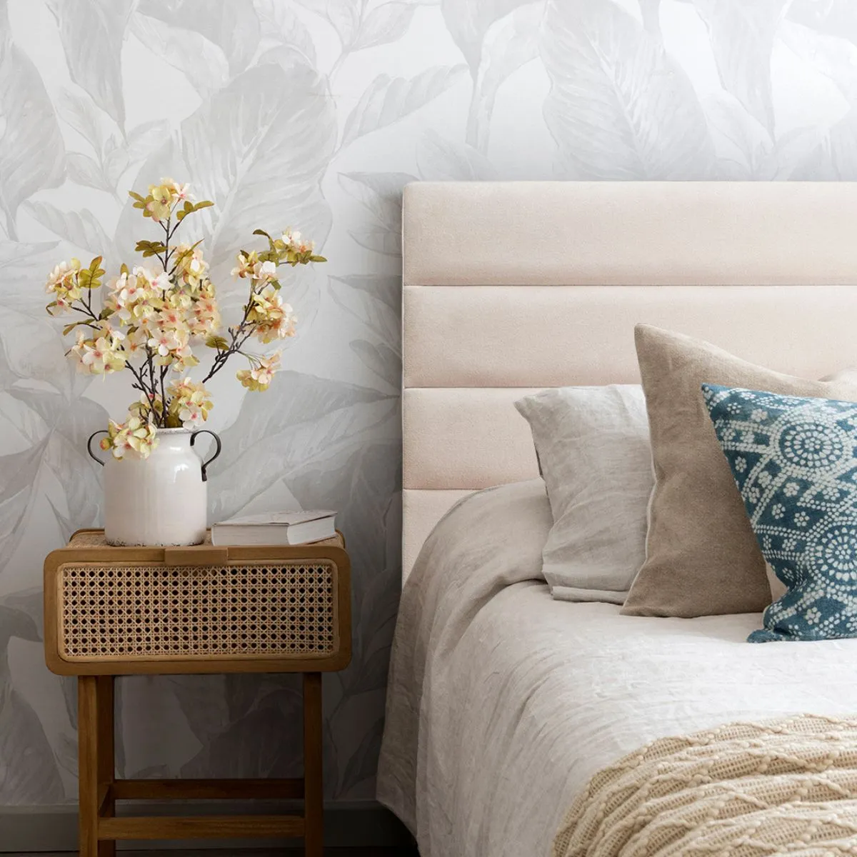 KABECEROS - RESPALDO ROLLOS - KING VELVET COLOR BEIGE