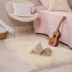 GENERICO - Alfombra Pelo Largo de Piel de Oveja 110 x 60 cm - Blanco