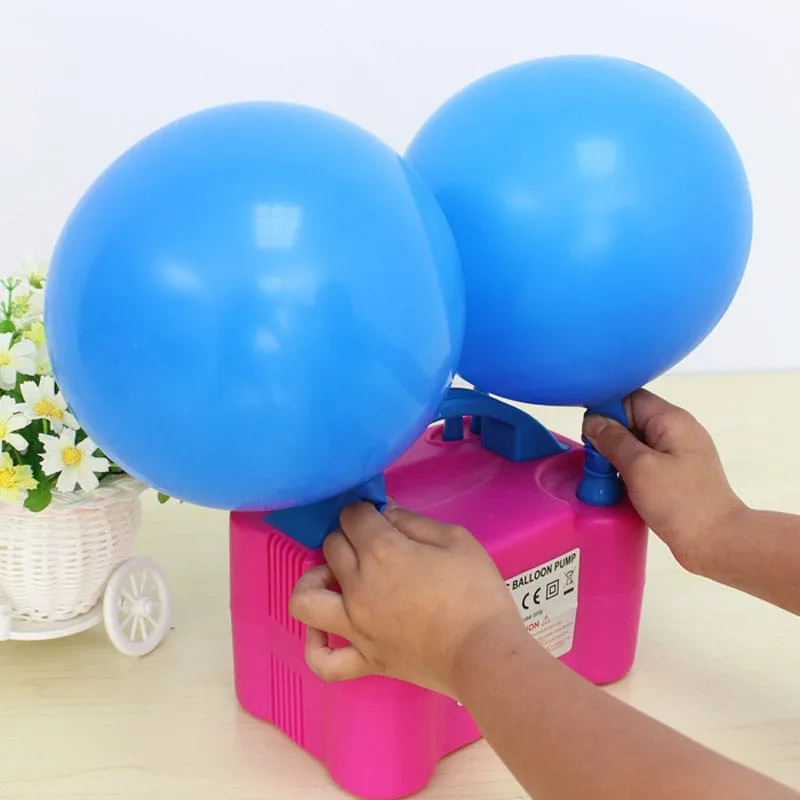 GENERICO - Inflador de Globos Automático Doble Boquilla Fiestas