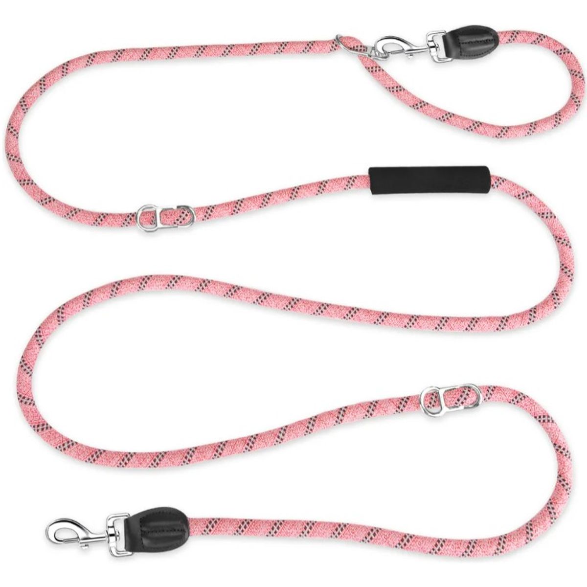 GENERICO - Correa Larga 8 En 1 Doble Extremo 3mts Perro Mascotas, Rosa