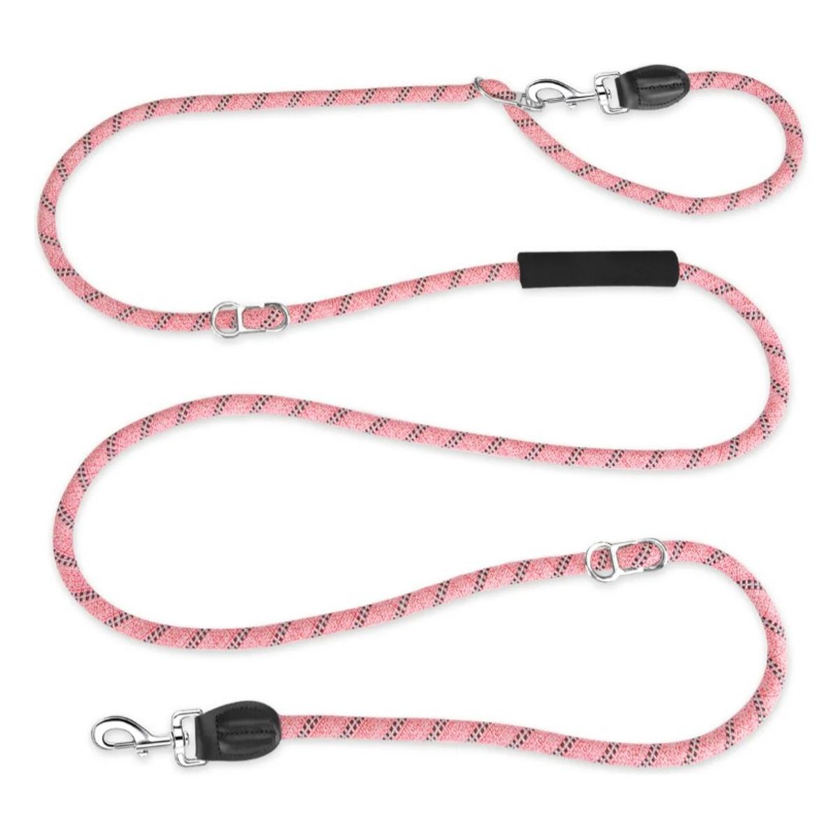 GENERICO - Correa Larga 8 En 1 Doble Extremo 3mts Perro Mascotas, Rosa