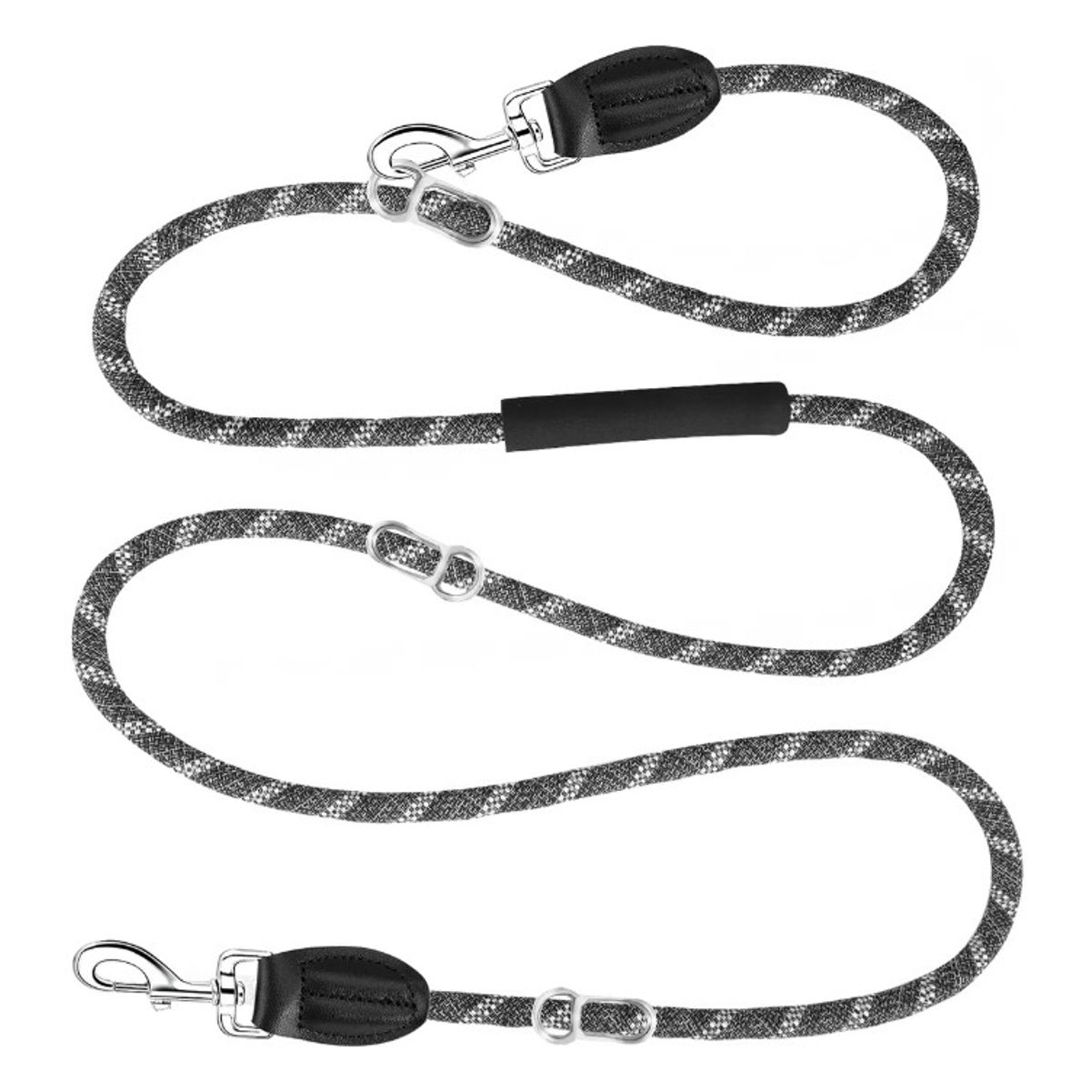 GENERICO - Correa Larga 8 En 1 Doble Extremo 3mts Perro Mascotas, Negro