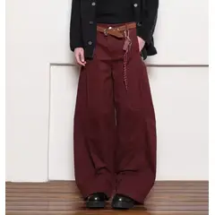 VELVET - Pantalones Vaqueros Burdeo de Cintura Alta