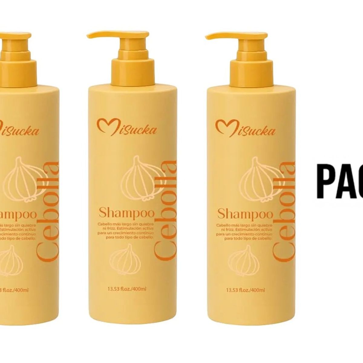 GENERICO - Pack 3 Shampoo Cebolla Jengibre Y Romero Misucka