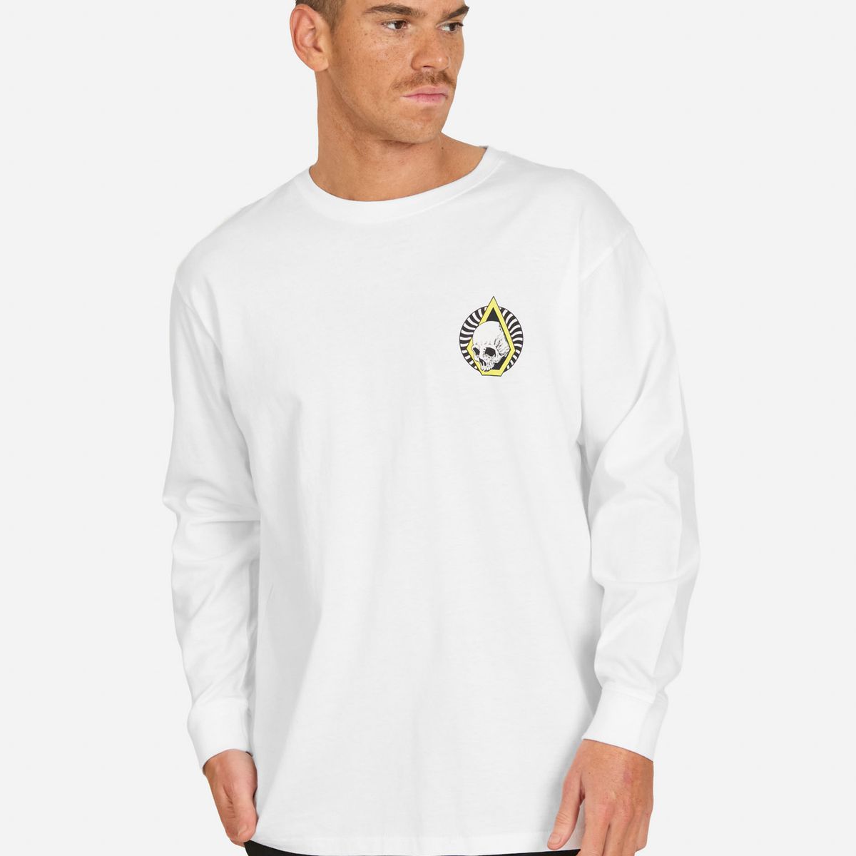 VOLCOM - Polera ML Grind Blanco Hombre Volcom - Blanco