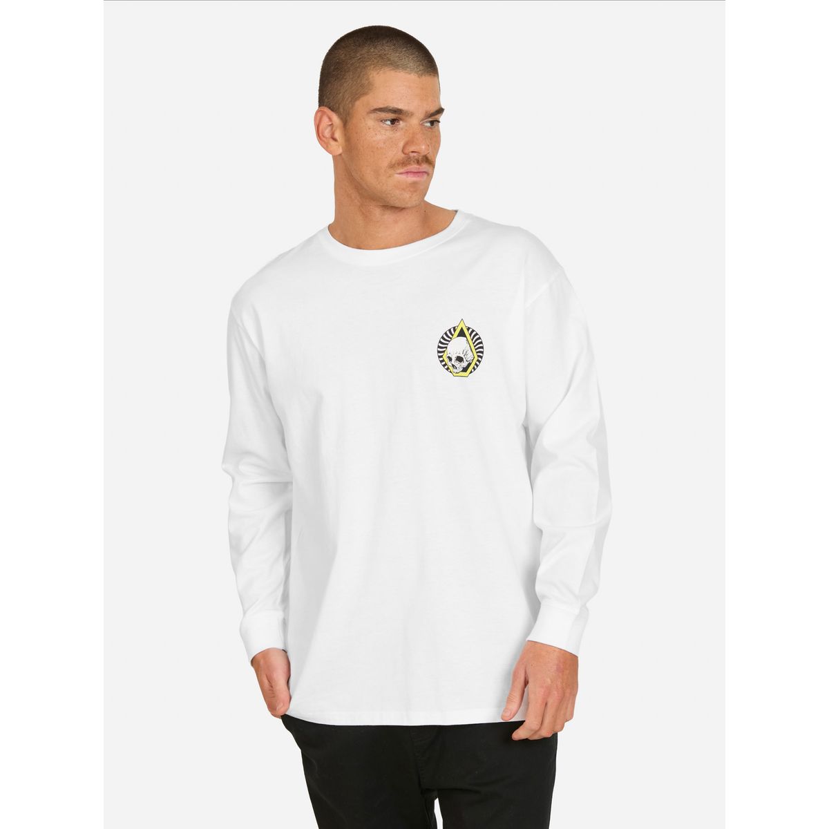 VOLCOM - Polera ML Grind Blanco Hombre Volcom - Blanco