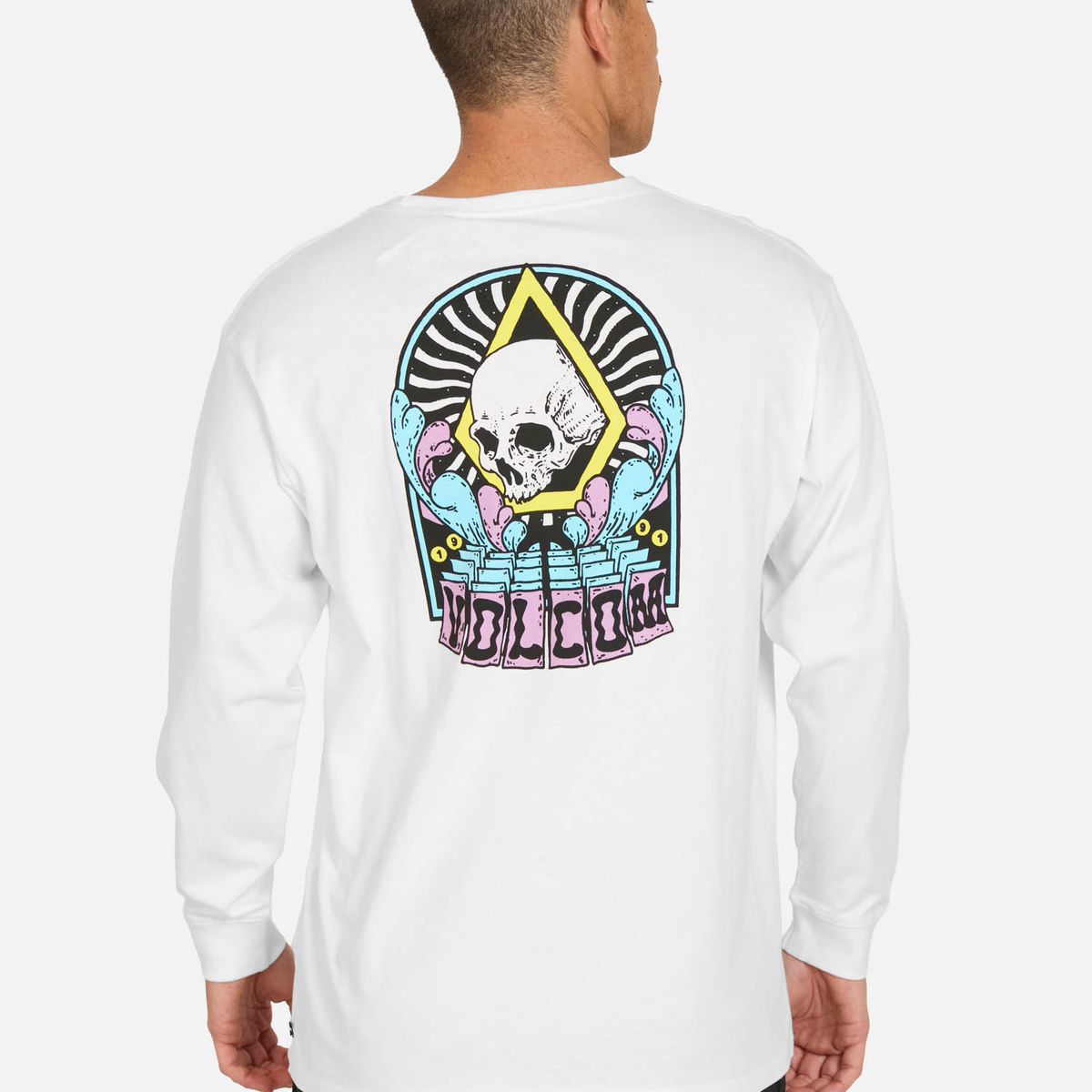 VOLCOM - Polera ML Grind Blanco Hombre Volcom - Blanco