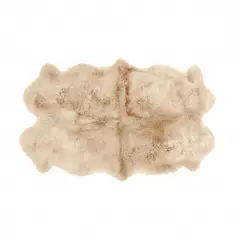 GENERICO - Alfombra Pelo Largo de Piel de Oveja QUATRO 160 x 90 cm - Beige Claro