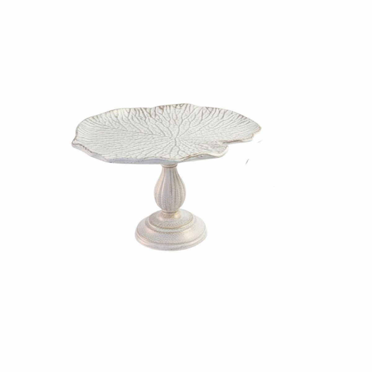 TERRA ESTILO - Plato Alto Madera Vintage Flor de Loto Mediano