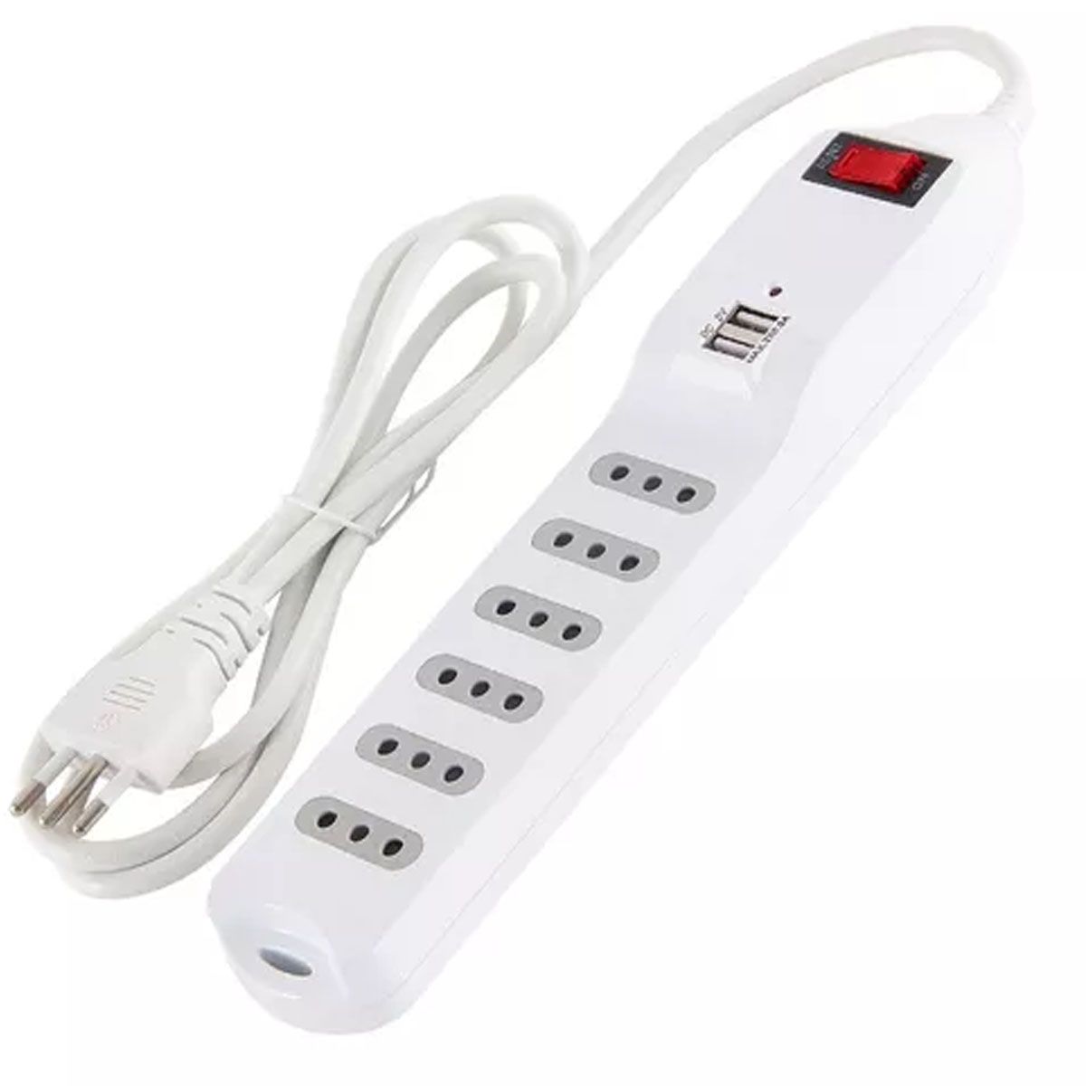 ALARGADOR 6 TOMAS Y 2 USB, 15 METROS SWITCH ON/OF BLANCO, marca MACROTEL - Foto 2