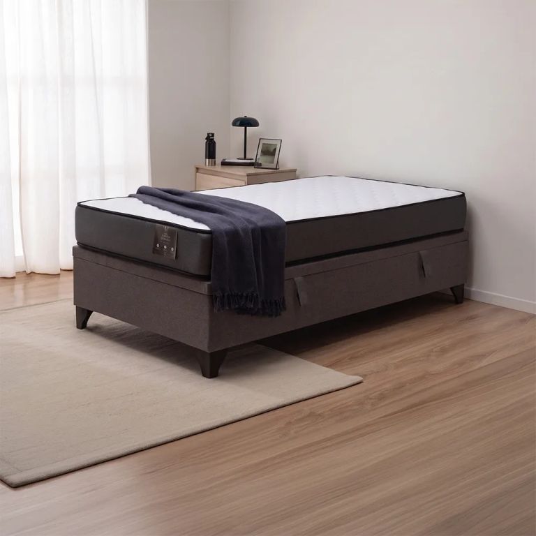 Cama Baul 1.5 plazas Athenas apertura horizontal gris