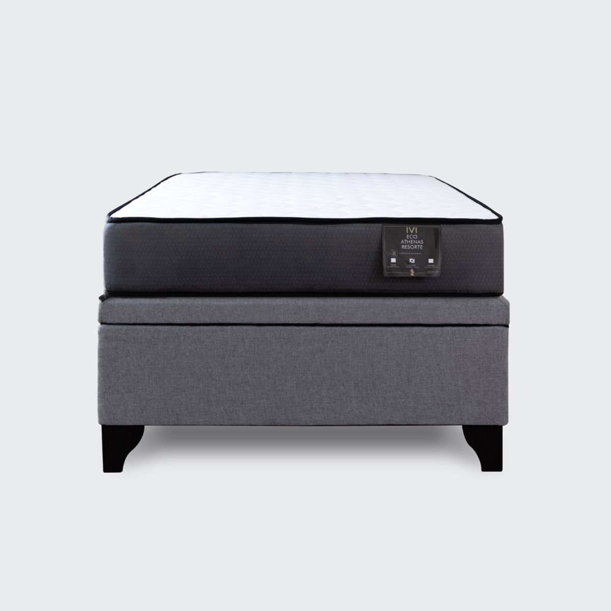 IVI HOME - Cama Baúl 1.5 plazas Athenas apertura horizontal gris